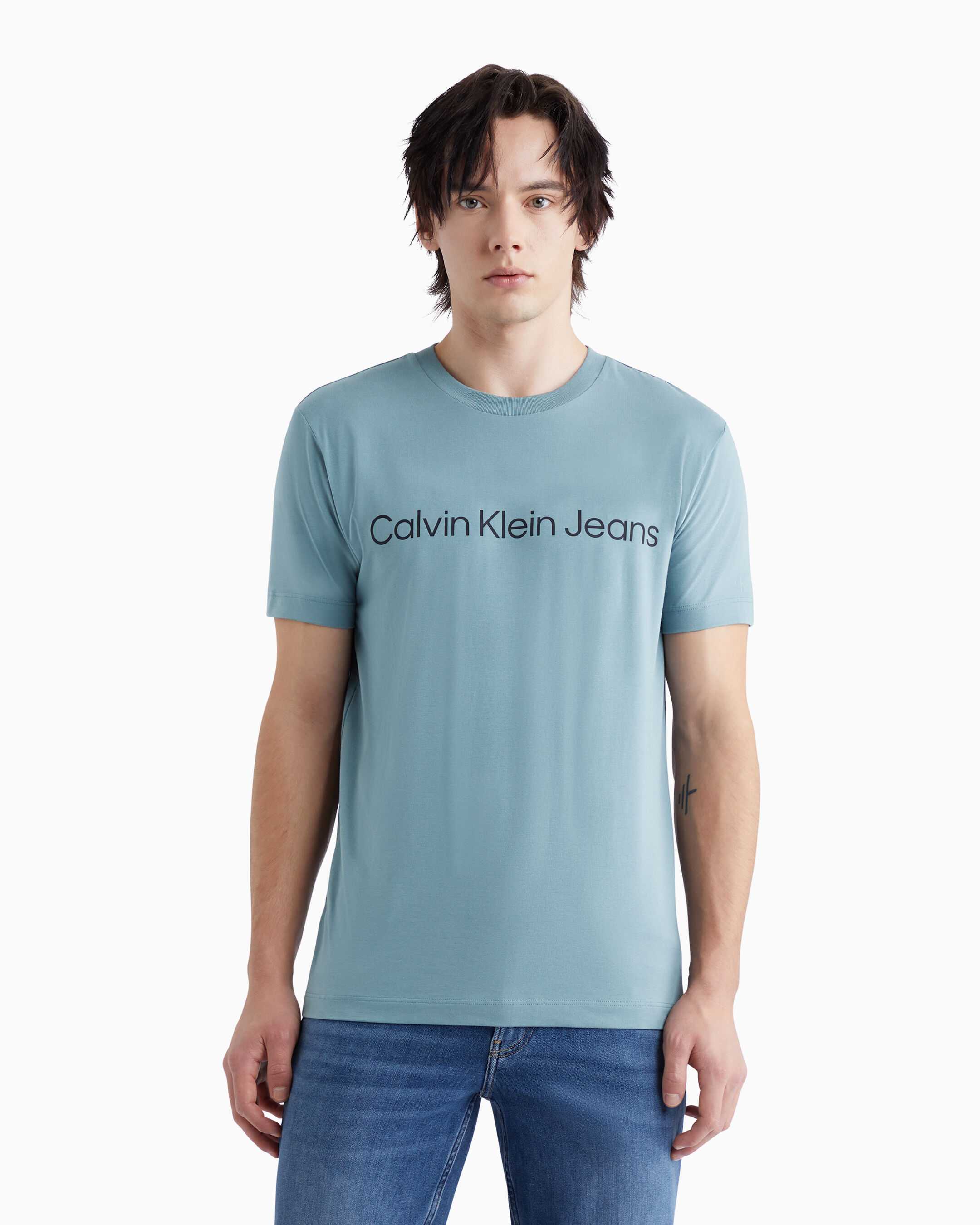 Calvin klein jeans institutional logo slim fit t shirt top
