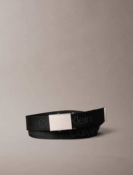 Logo Jacquard Plaque Buckle Belt