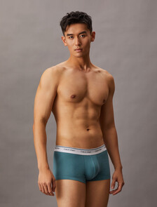 Cotton Stretch Balance Low Rise Trunks 3 Pack, dusty sage/ grey heather/ black, hi-res