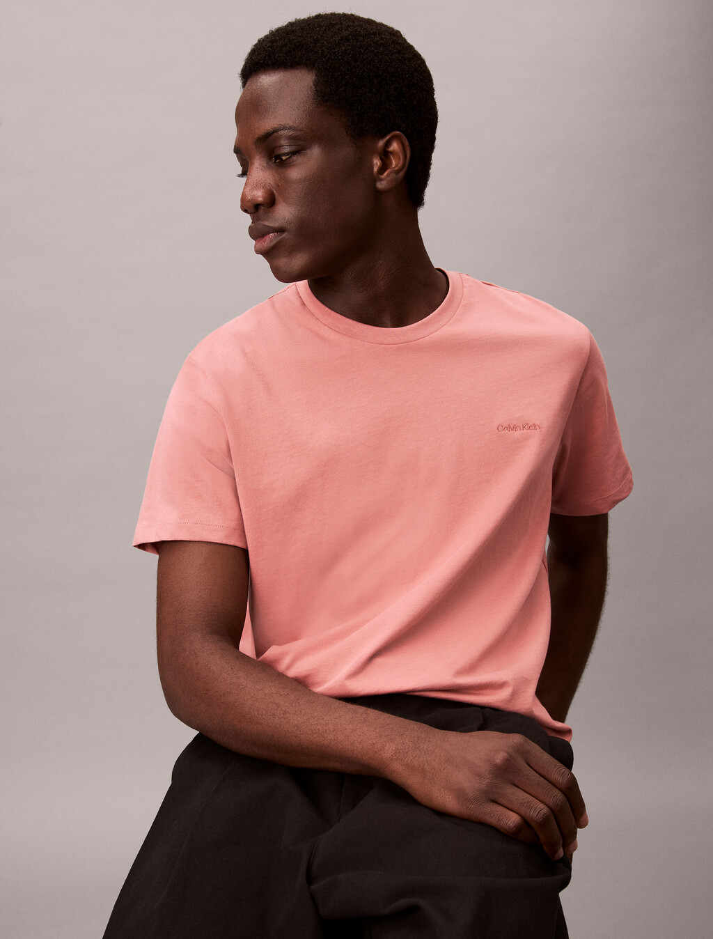 Solid Liquid Touch Crewneck Tee, Sunset Rose, hi-res