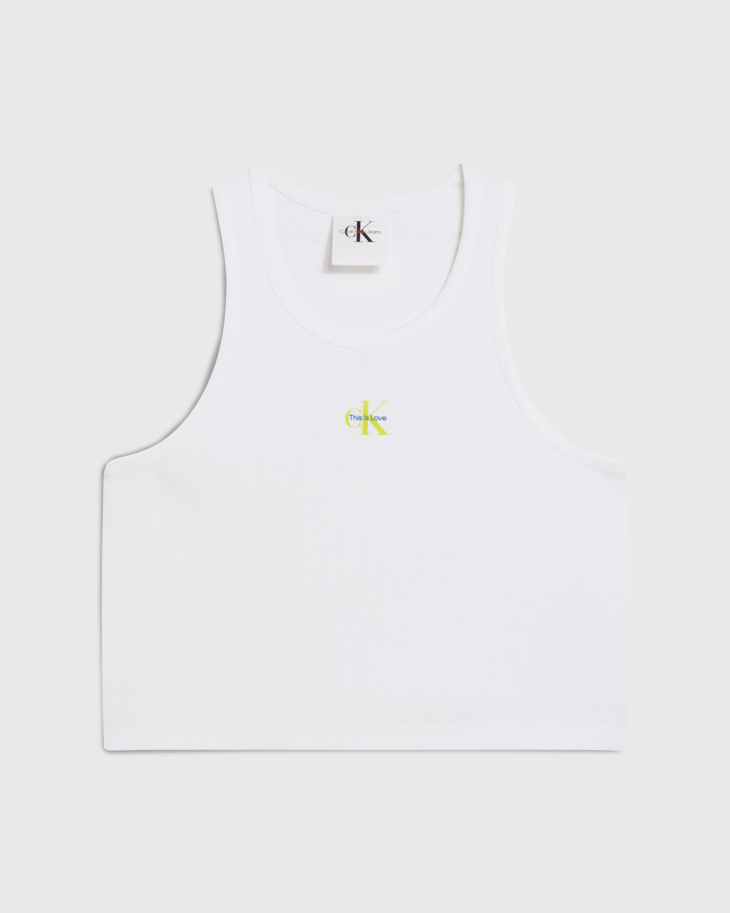 Pride Capsule Rib Knit Tank Top, Bright White, hi-res
