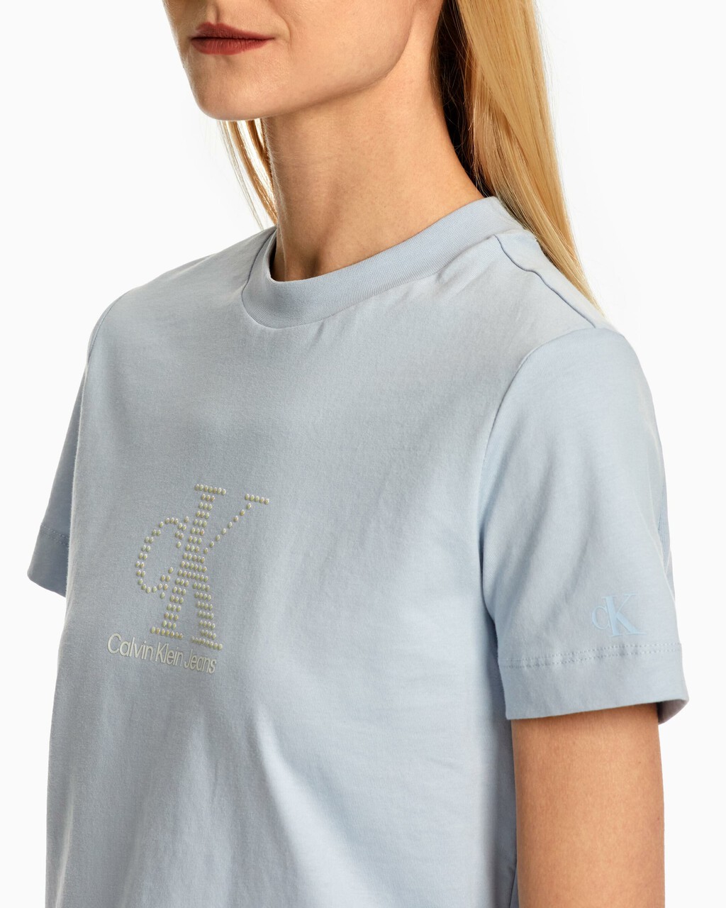 PEARLIZED MONOGRAM APPLIQUE TEE, Bayshore Blue, hi-res