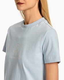 PEARLIZED MONOGRAM APPLIQUE TEE, Bayshore Blue, hi-res