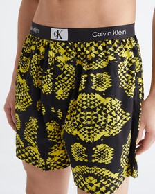 CALVIN KLEIN 1996 WOVEN  COTTON BOXERS, SNAKE PRINT_MORNINGSIDE YELLOW, hi-res