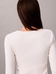 Cut-Out Rib Top, Tofu, hi-res