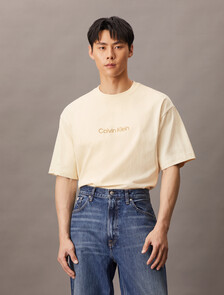Calvin Logo Crew Neck Tee, Turtledove, hi-res