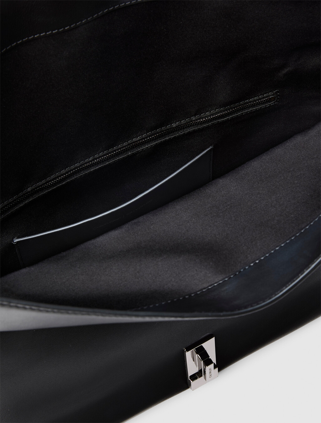 Leather Clutch, Black, hi-res