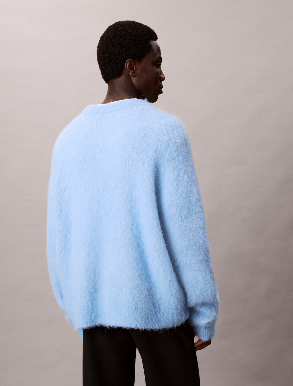 Brushed Alpaca Wool Blend Monogram Logo Sweater, Track Blue, hi-res