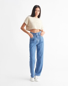 ICONIC UTILITY MONOLOGO CROPPED TEE, Classic Beige, hi-res