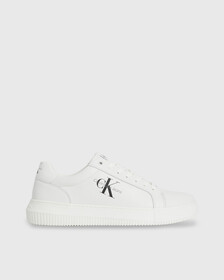 Leather Trainers, White/Black, hi-res