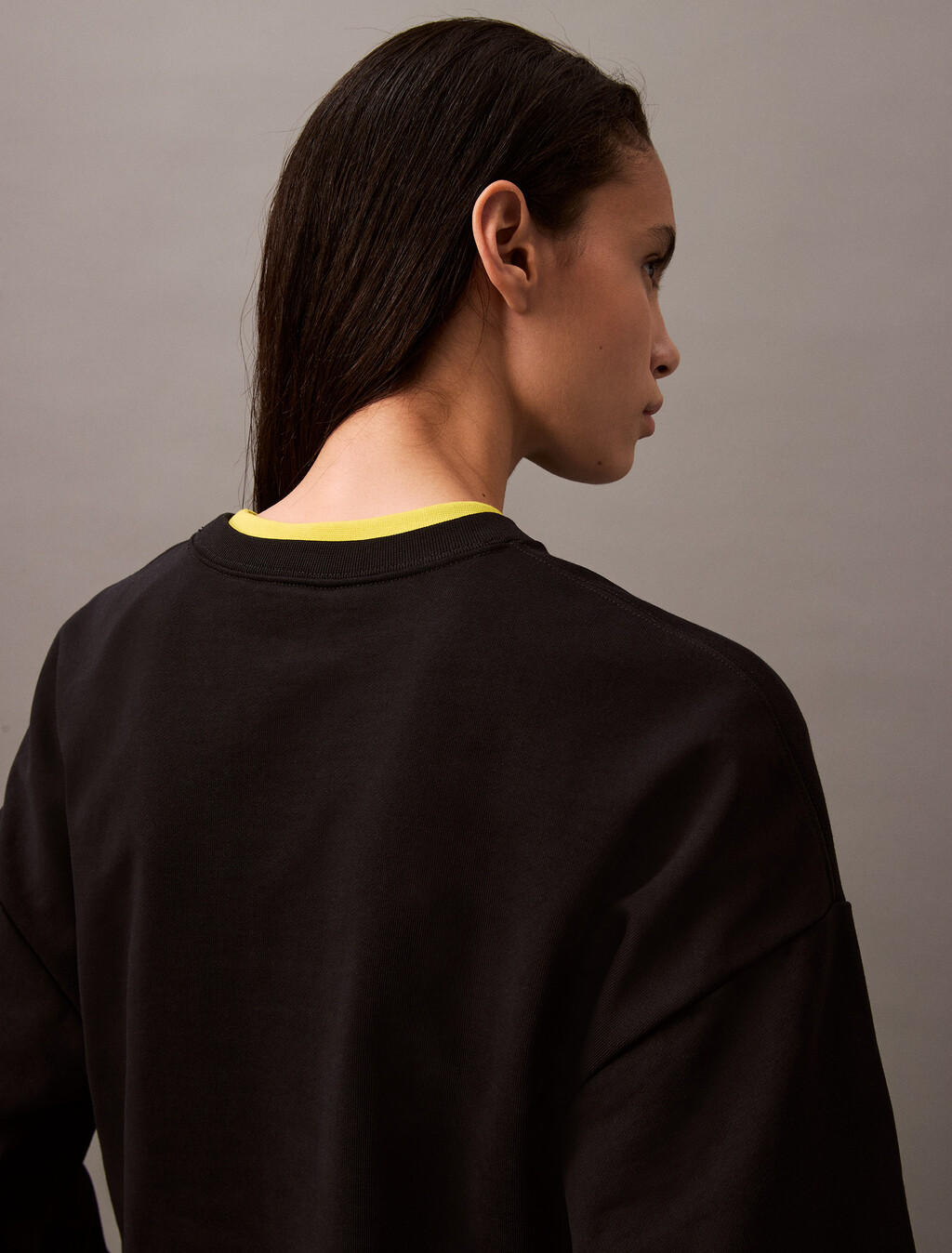 Relaxed Cotton Terry Sweatshirt, Black, hi-res