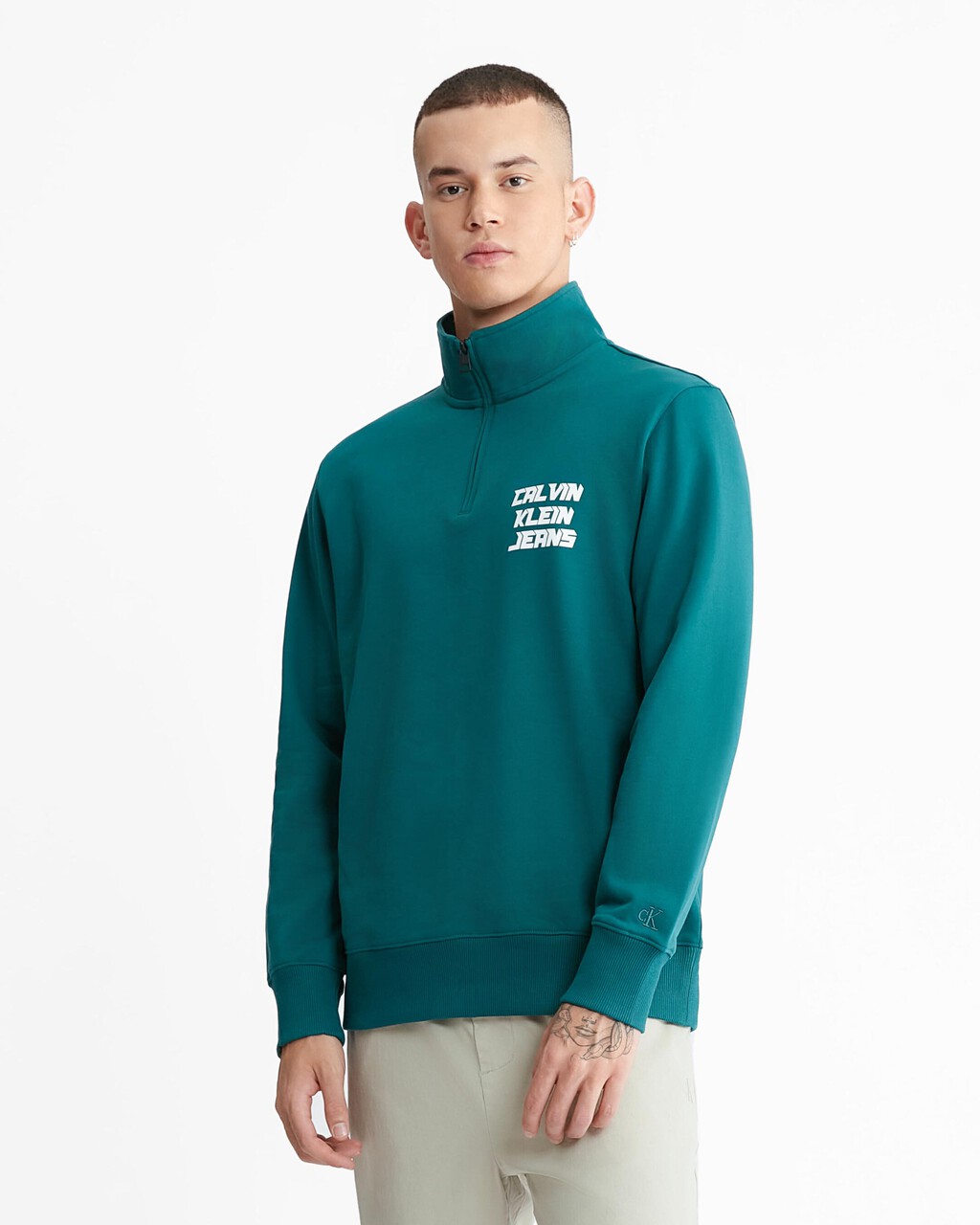 3D Future Fade Half Zip Sweatshirt, Atlantic Deep, hi-res