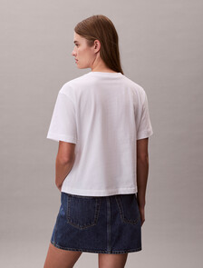 Relaxed Embroidered Logo T-shirt, Bright White, hi-res