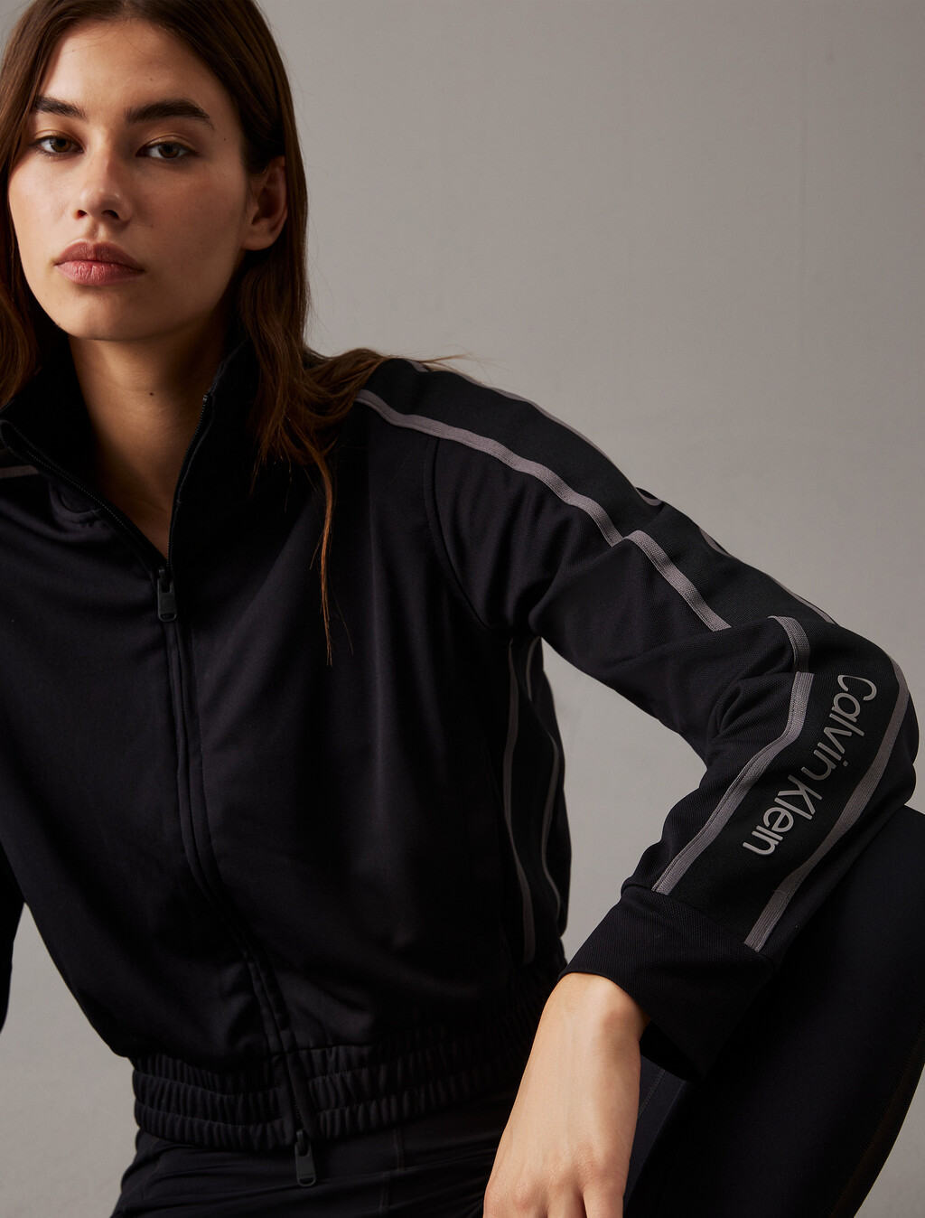 Icon Tricot Zip Thru Jacket, Black Beauty, hi-res