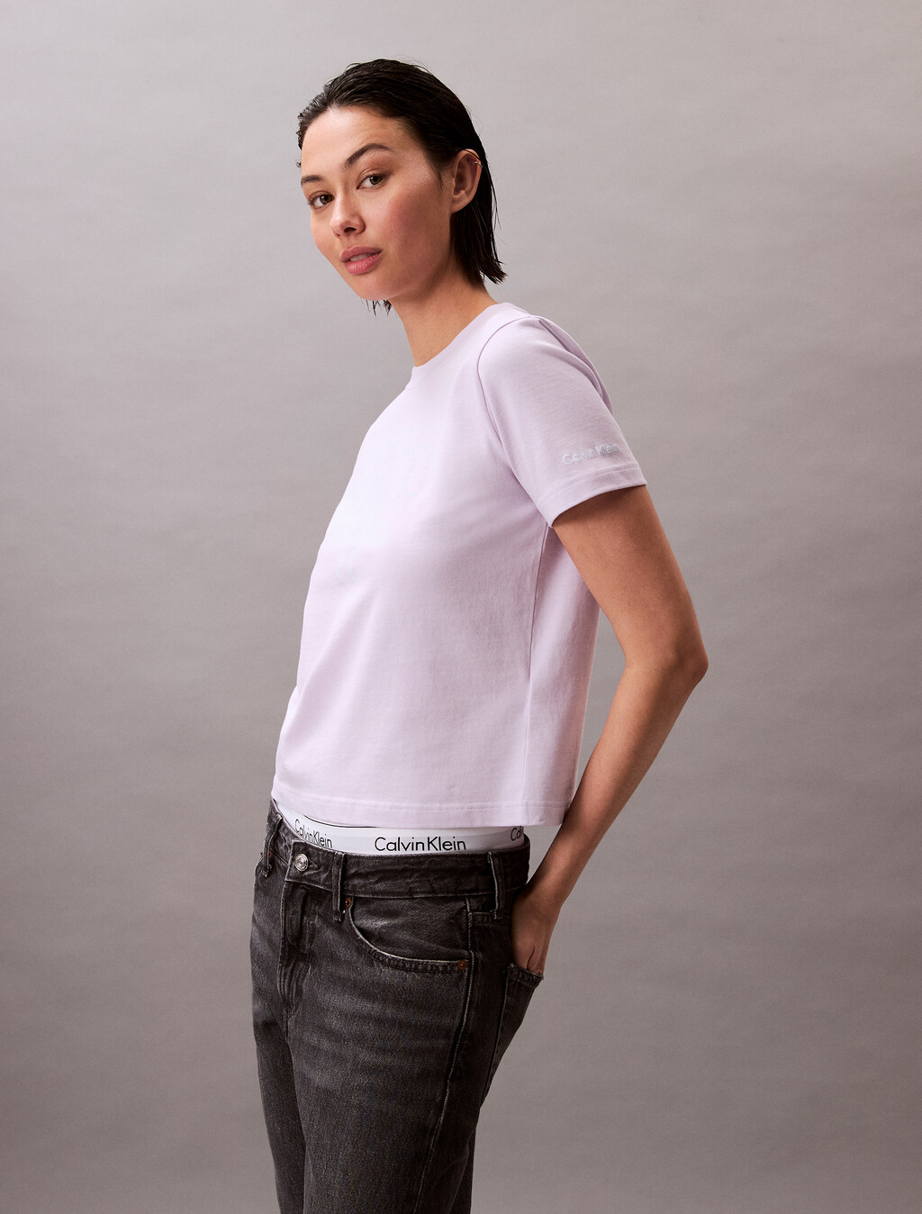 Pride Lovers In Graphic Baby Tee, Lilac Flower, hi-res