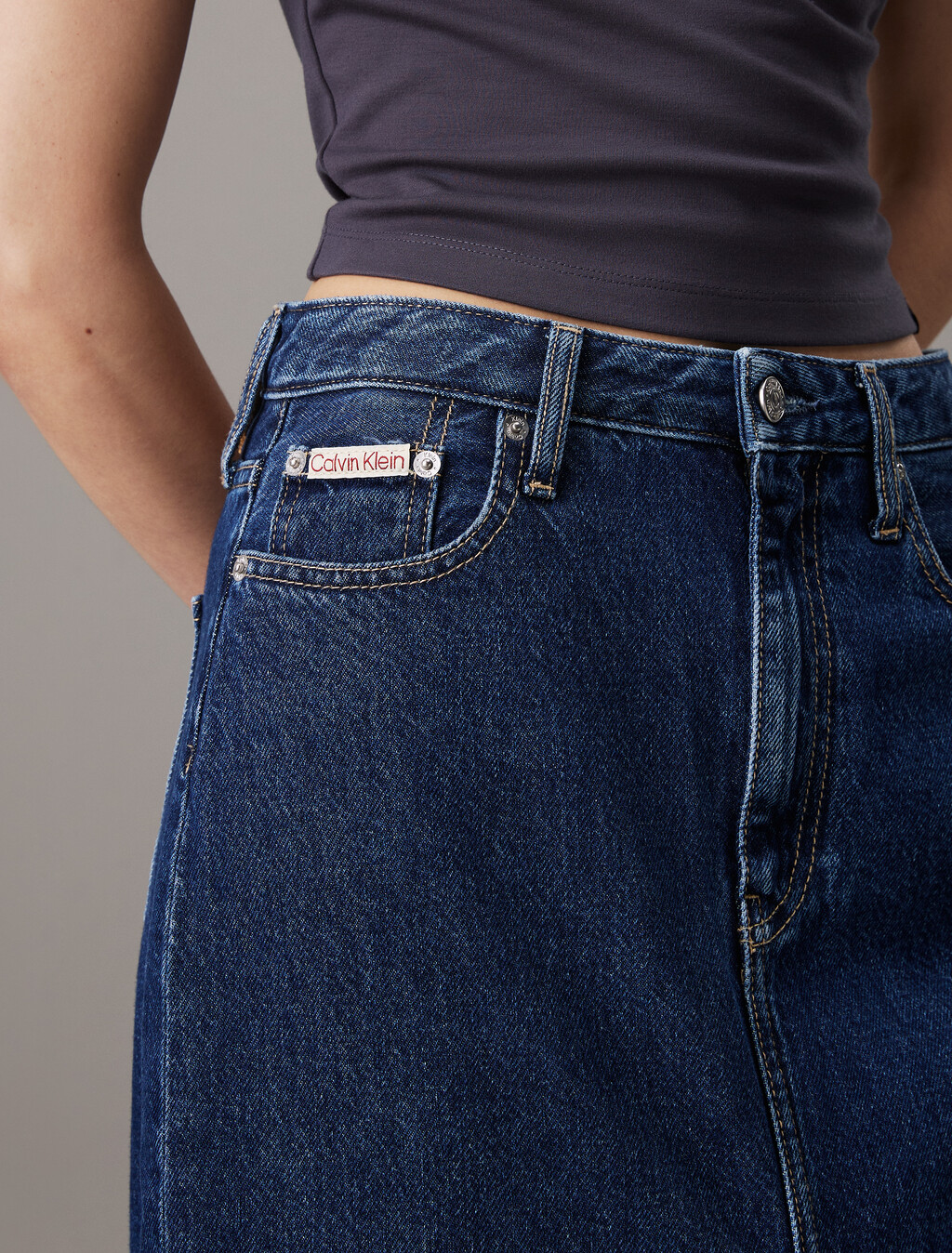 Denim Maxi Skirt, Denim Dark, hi-res