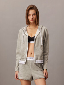 Icon Cotton Zip Through Hoodie, H111 Grey Heather, hi-res