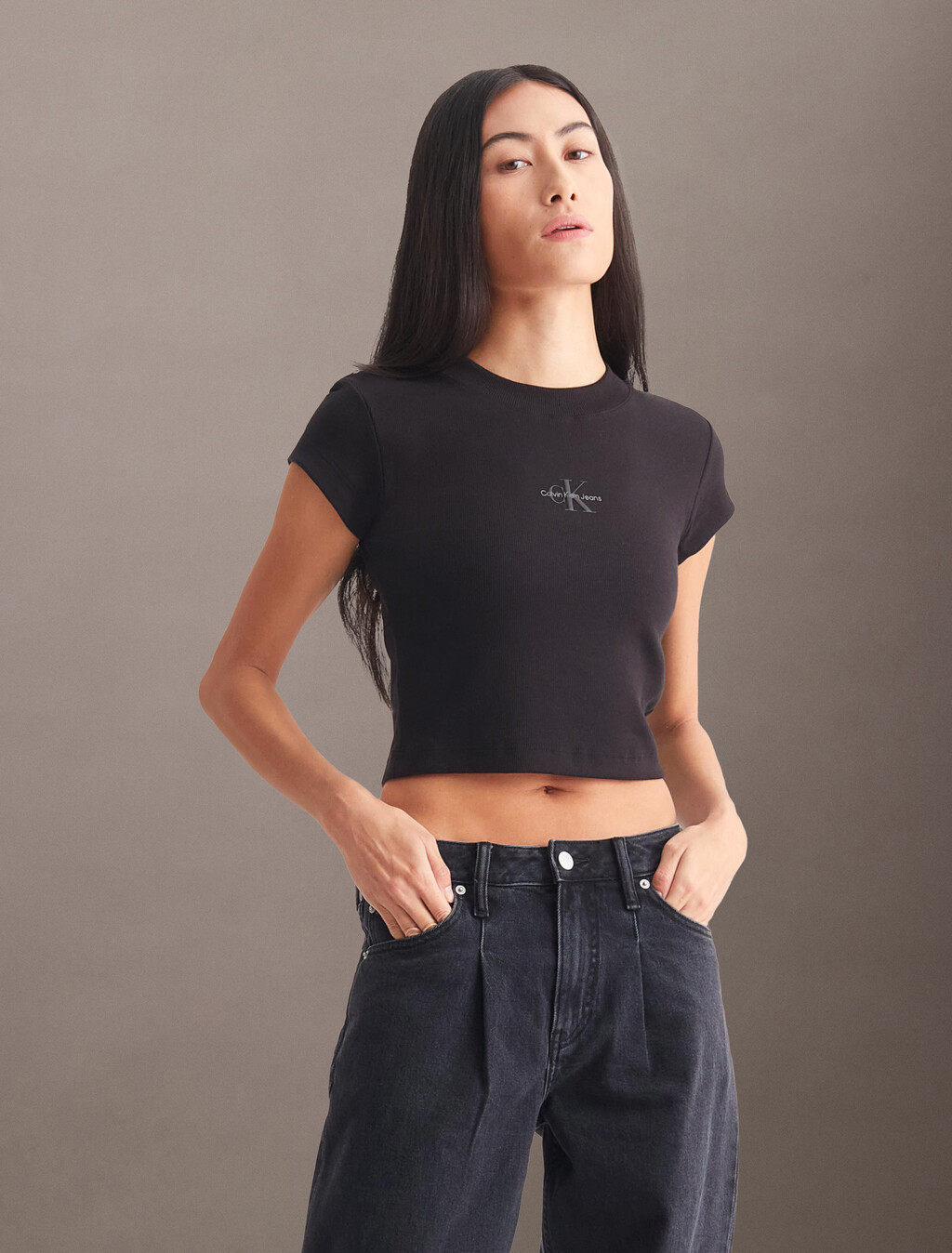 Monogram Baby Tee, Ck Black, hi-res