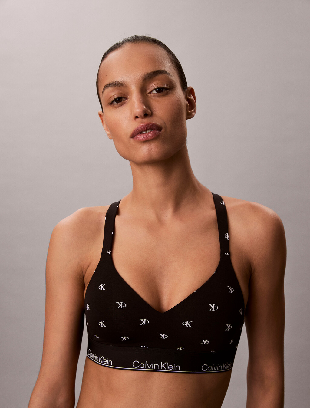 Lift Bralette - Icon Cotton Modal, DIAMOND LOGO BLACK, hi-res