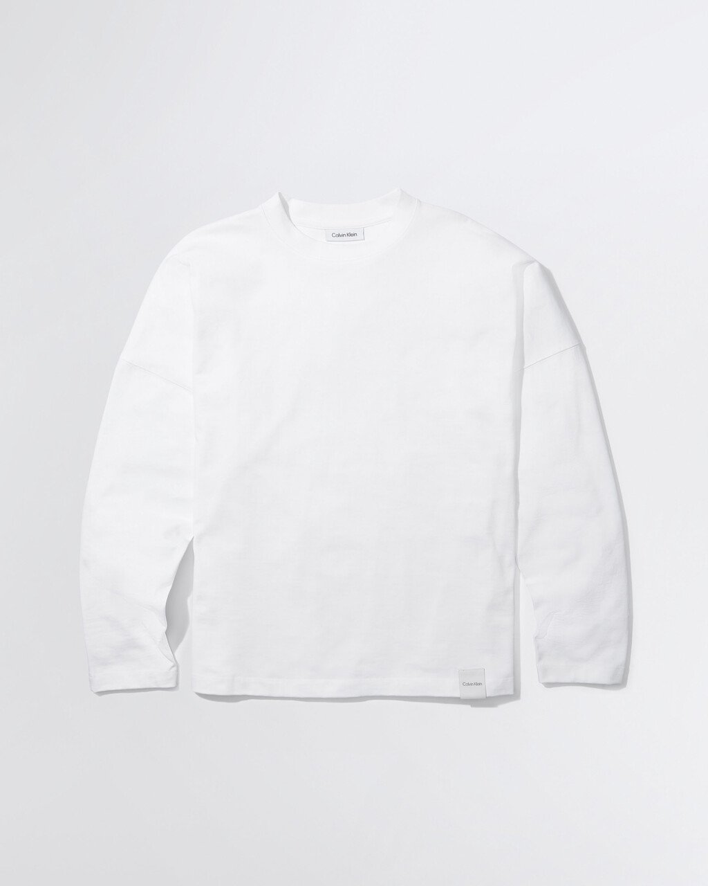 STANDARDS COMPACT COTTON LONG SLEEVE TEE, BRILLIANT WHITE, hi-res