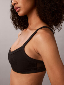 Lightly Lined Bralette - Icon Stretch Lace, Black, hi-res