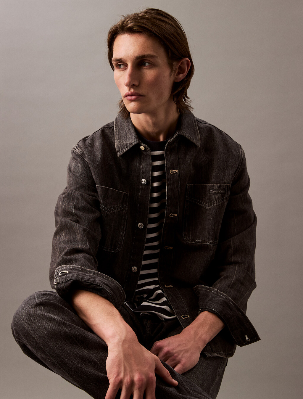 Bold Stripe Heavyweight Cotton Tee, Dark Sapphire, hi-res