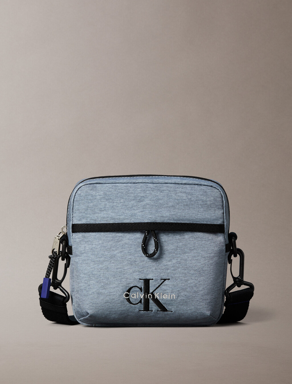 Bold Logo Nylon Square Crossbody Bag, Gray Heather, hi-res