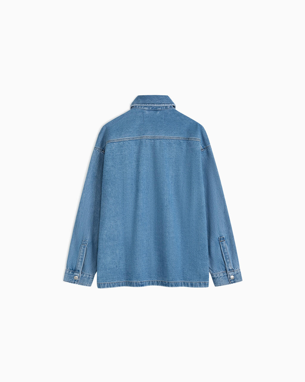 Boxy Utility Denim Shirt Jacket, LIGHT BLUE, hi-res