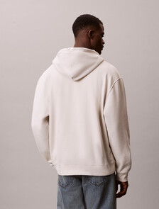 Velvet Monogram Zip Thru Hoodie, Chalk, hi-res