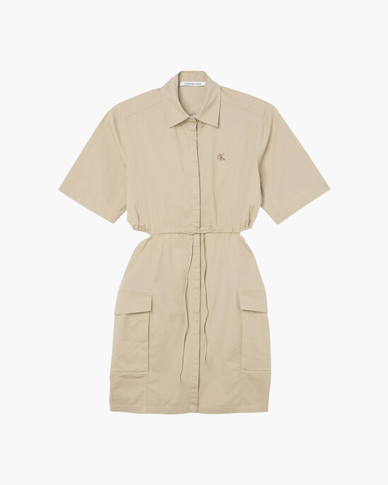 Cotton Twill Cut Out Shirt Dress