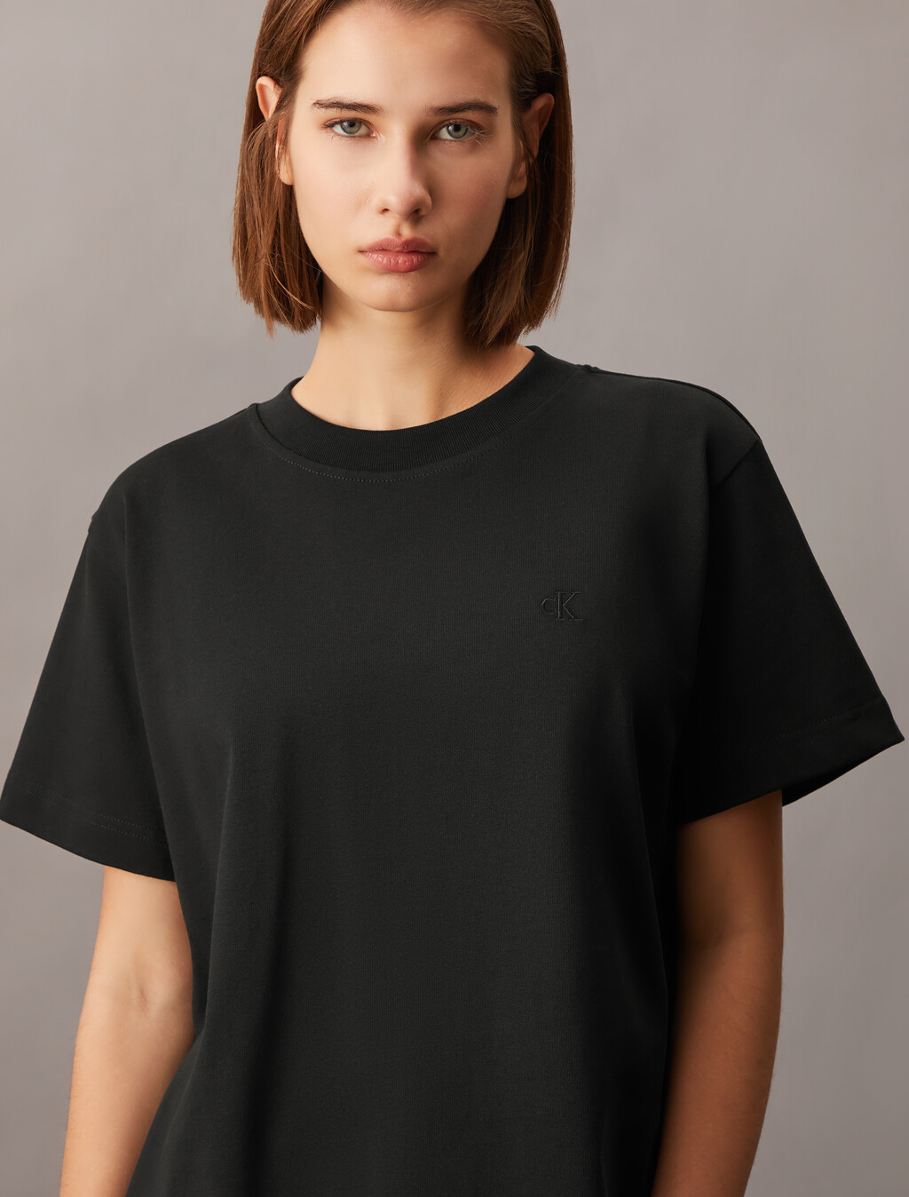 Monogram Embroidery Tee, Ck Black, hi-res