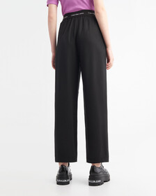 LOGO WAISTBAND TWILL STRAIGHT PANTS, Ck Black, hi-res