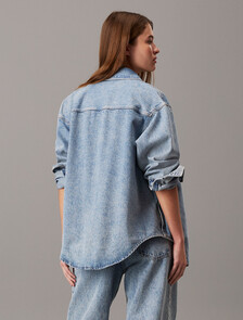 Relaxed Denim Shirt Jacket, Denim Light, hi-res