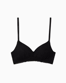 COMFORT LACE LIGHTLY LINED BRALETTE, BLACK, hi-res