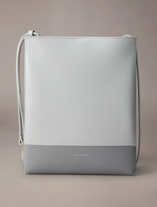 Leather Crossbody Tote Bag, Mirage Gray, hi-res