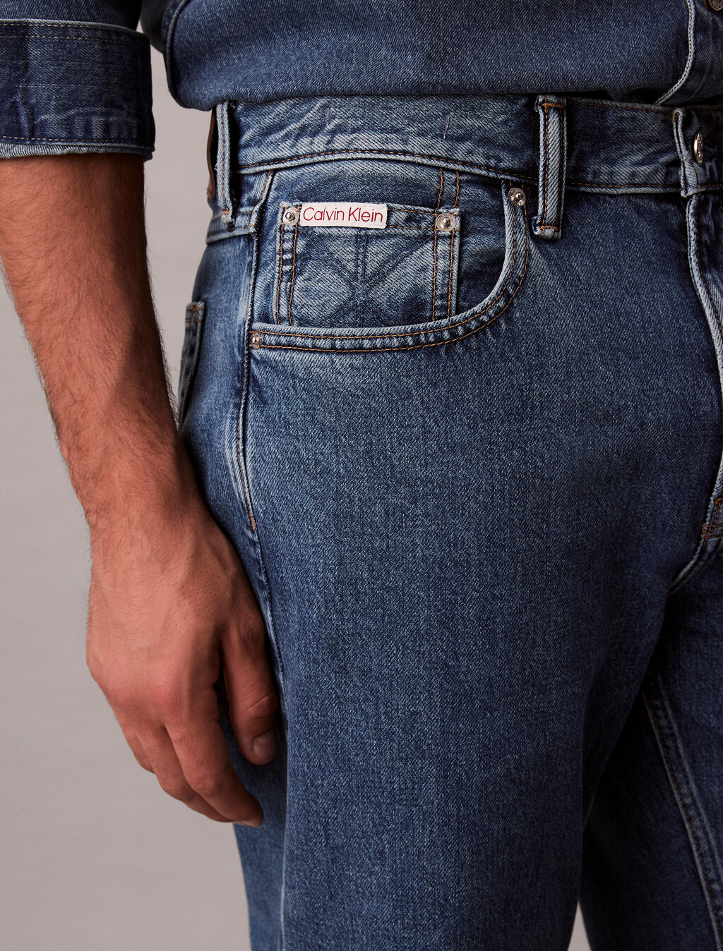 90's Straight Jeans, CK MED BLUE STONE, hi-res