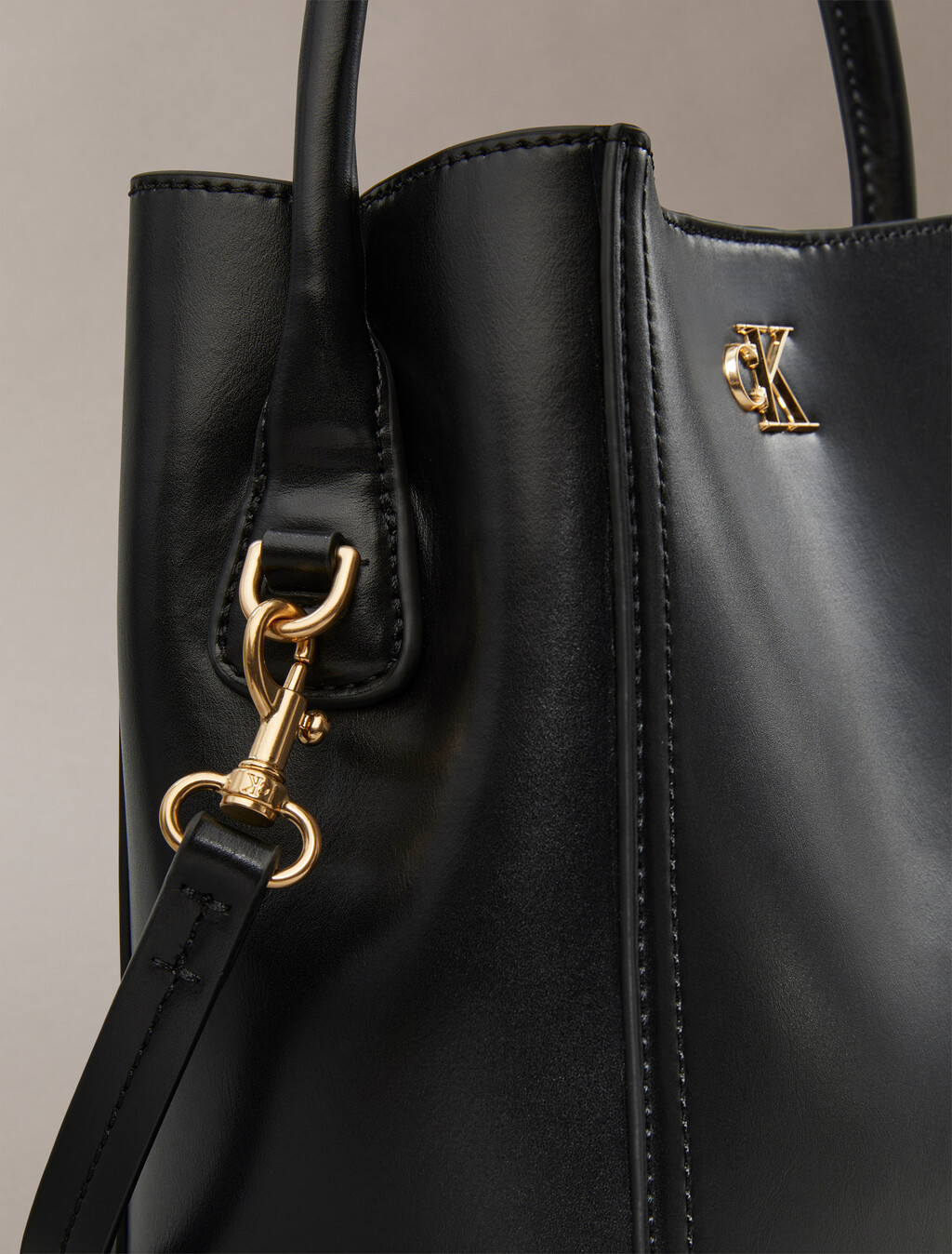 Monogram Logo Hardware Bucket Bag, BLACK / CK LIGHT GOLD, hi-res