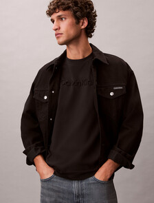 Relaxed Embossed Logo Tee, Black, hi-res