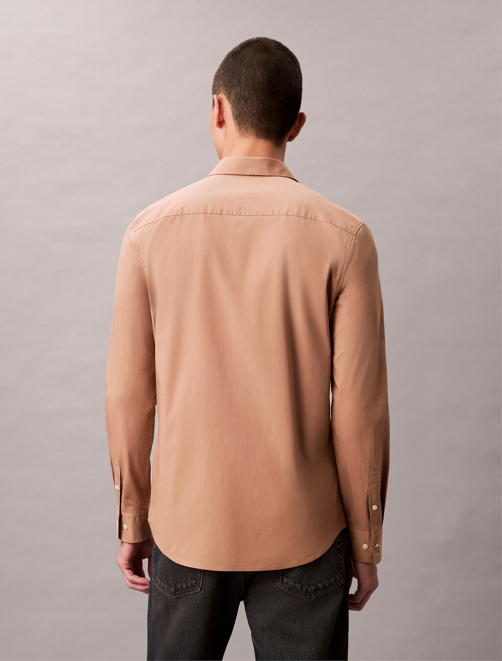 Slim Stretch Poplin Shirt, Stonehenge, hi-res
