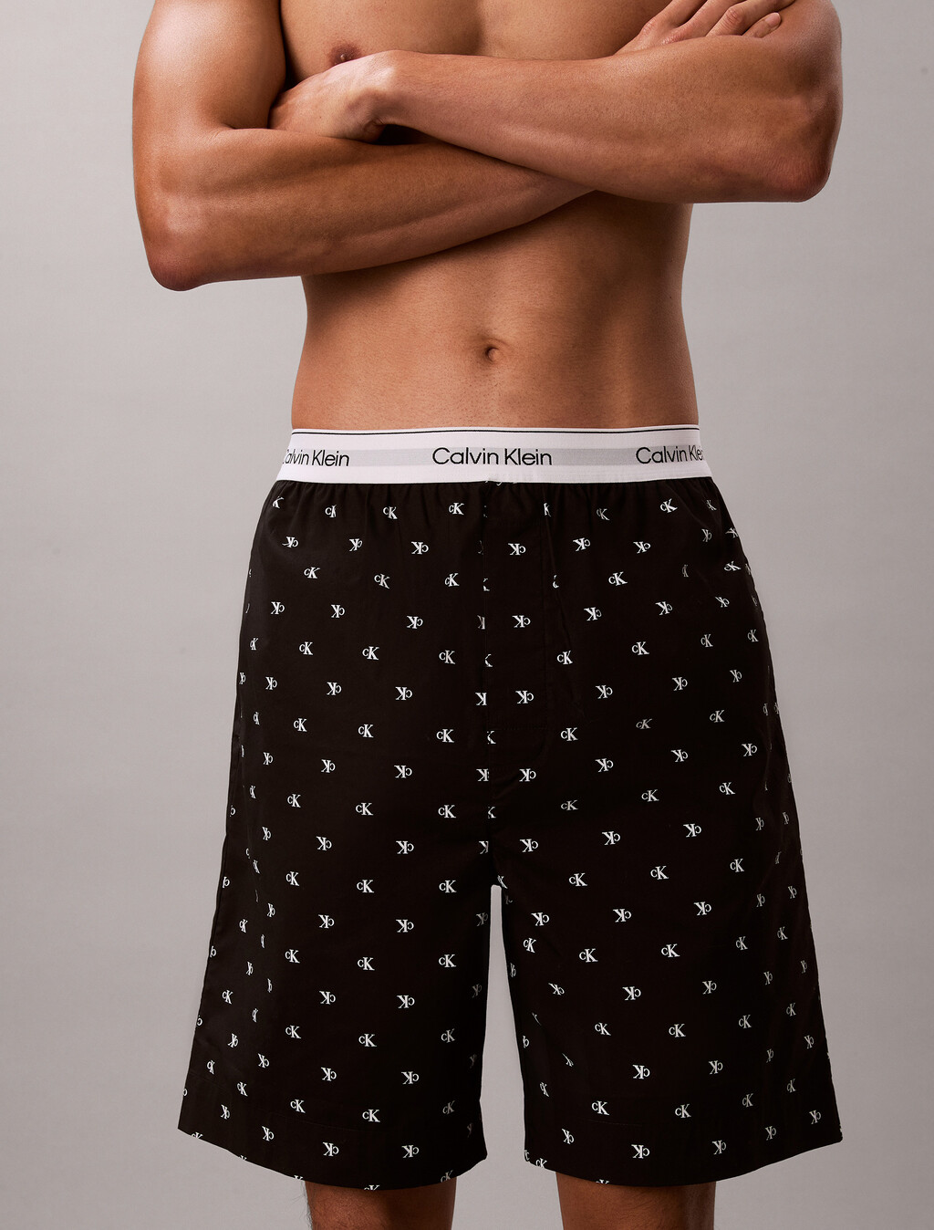 Cotton Poplin Sleep Short, DIAMOND LOGO BLACK, hi-res