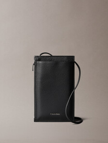 Foil Embossed Logo Phone Crossbody Bag, Black, hi-res