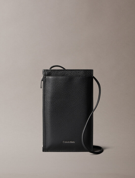 Foil Embossed Logo Phone Crossbody Bag