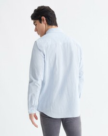 SLIM SEERSUCKER SHIRT, Tarps Blue, hi-res