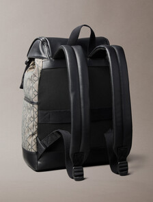 Water Repellent Logo Jacquard Backpack, LOTUS BEIGE / BLACK AOP, hi-res