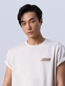 Jung Kook for Calvin Klein Logo Badge Relaxed T-Shirt, LILY, hi-res