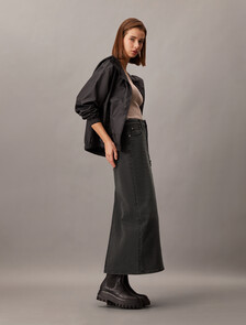 Maxi Denim Skirt, Denim Black, hi-res