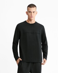 Embossed Institutional Logo Organic Cotton Tee, Ck Black, hi-res