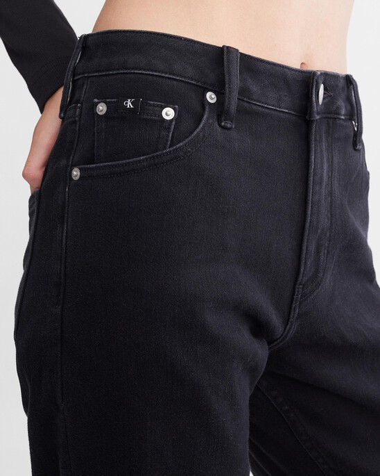 Luxe Lined 90S Straight Black Jeans