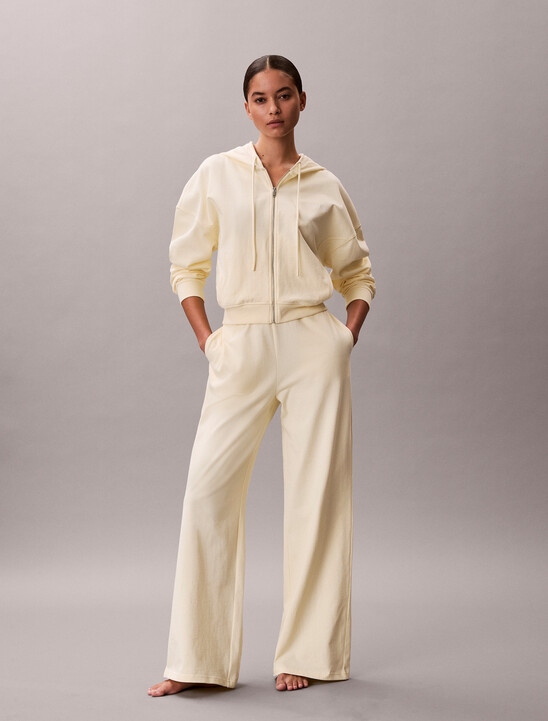 Logo Cotton Jersey Zip Thru Hoodie