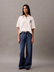 Cotton Jersey Logo Polo Shirt, Tofu, hi-res